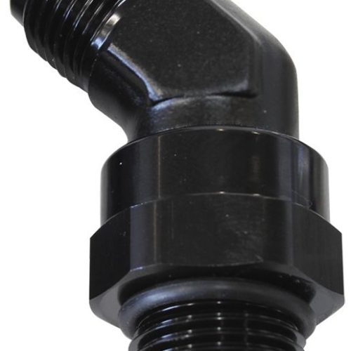 MALE -8 ORB 45 TO -6AN MALE   BLACK FULL SWIVEL