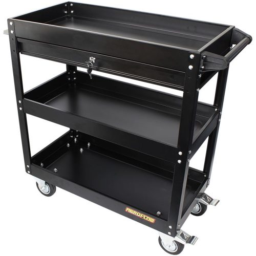 WORKSHOP TROLLEY 3 TIER WITH  LOCKABLE DRAWER. TOOL TRAY