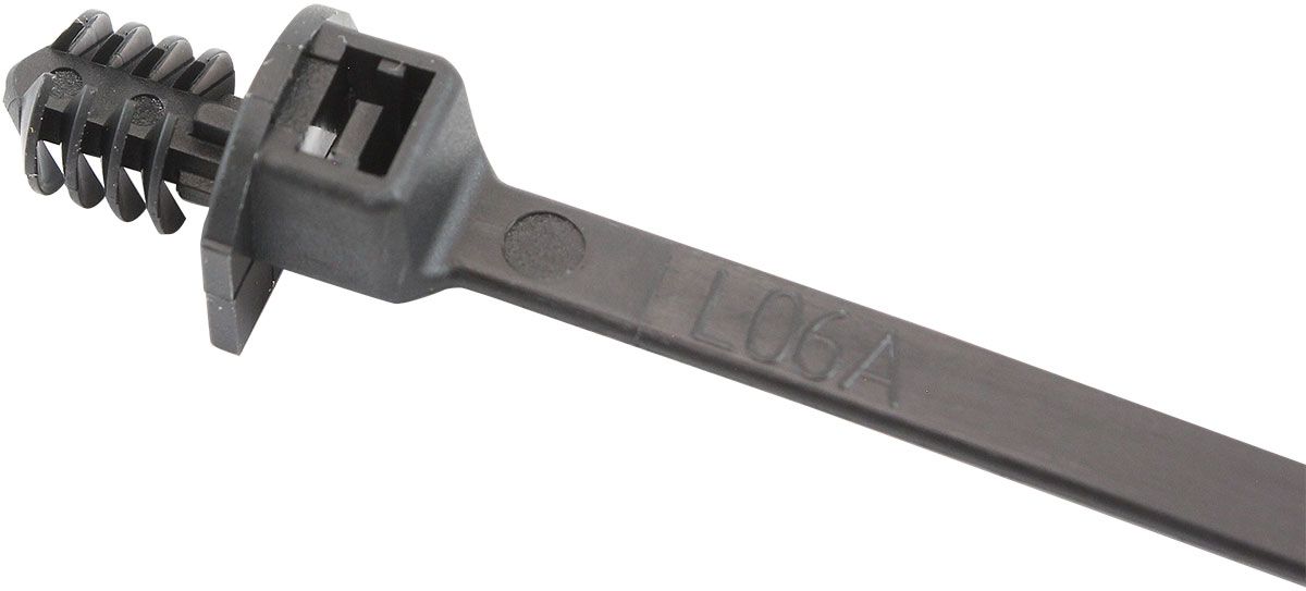 FIR TREE CABLE TIE 4.8x210mm FIXED 100 PACK BLACK ZIP TIES