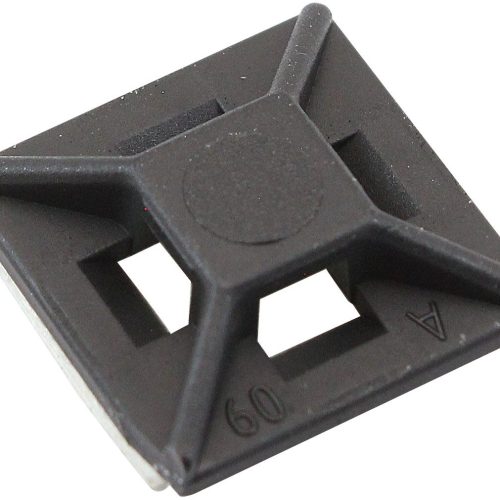 CABLE TIE MOUNTS 12.5 x 12.5mmNYLON 3M PAD MOUNT BLACK