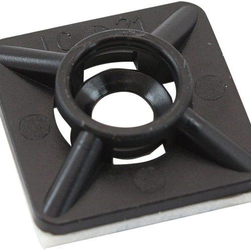 CABLE TIE MOUNTS 19mm x 19mm  NYLON 3M PAD MOUNT BLACK